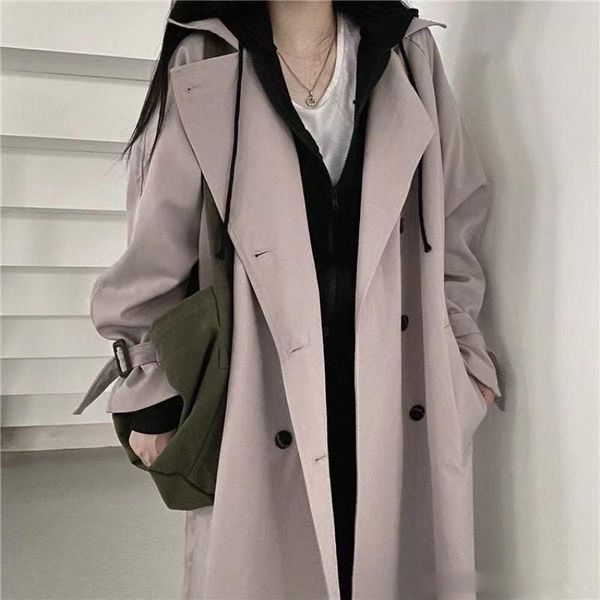 women's trench coats 2021 autumn ladies windbreaker jacket korean coat casual fashion mid-length british style, Tan;black
women's trench coats 2021 autumn ladies windbreaker jacket korean coat casual fashion mid-length british style, Tan;black