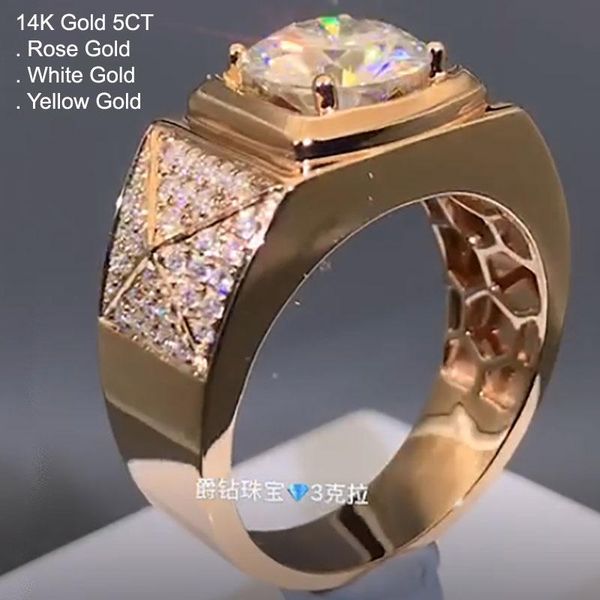 cluster rings 14k gold 5 moissanite diamond men ring round luxury trendy wedding party engagement anniversary ct d color, Golden;silver
cluster rings 14k gold 5 moissanite diamond men ring round luxury trendy wedding party engagement anniversary ct d color, Golden;silver
