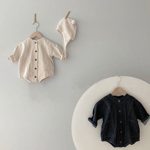 newborn baby clothes denim long sleeve boys romper pocket infant jumpsuit clothes for boy spring toddler playsuit clothes cotton, Blue
newborn baby clothes denim long sleeve boys romper pocket infant jumpsuit clothes for boy spring toddler playsuit clothes cotton, Blue