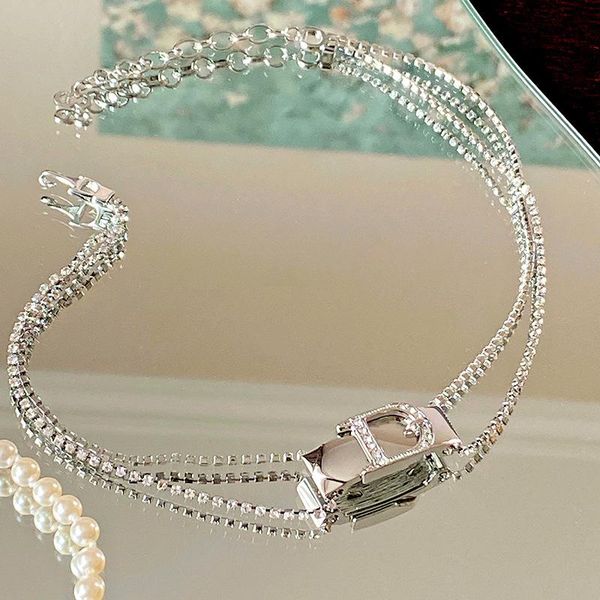 pendant necklaces small double-layer design rhinestone necklace female ins cold wind neck chain short simple temperament clavicle, Silver
pendant necklaces small double-layer design rhinestone necklace female ins cold wind neck chain short simple temperament clavicle, Silver