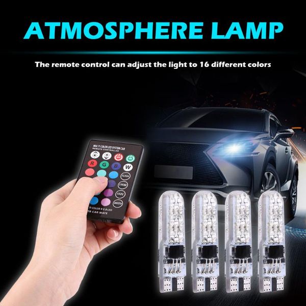 interior&external lights 4pcs rgb t10 smd 6 led car dome reading light bulbs remote colorful gradual changes signal lamp with controlle
interior&external lights 4pcs rgb t10 smd 6 led car dome reading light bulbs remote colorful gradual changes signal lamp with controlle