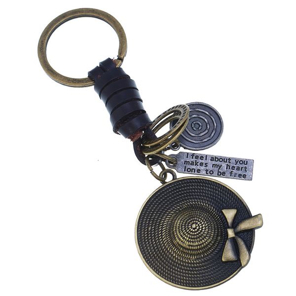 key rings punk woven leather chain alloy hat creative small gift bag accessories, Slivery;golden
key rings punk woven leather chain alloy hat creative small gift bag accessories, Slivery;golden