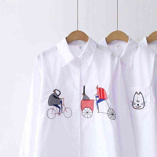women shirts spring cotton blouse embroidery shirt streetwear female loose long sleeve casual ladies clothes blusas, White
women shirts spring cotton blouse embroidery shirt streetwear female loose long sleeve casual ladies clothes blusas, White