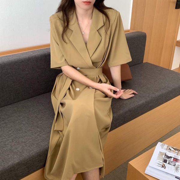 casual dresses women dress elegant double-breasted summer autumn v neck long thin loose 805#, Black;gray
casual dresses women dress elegant double-breasted summer autumn v neck long thin loose 805#, Black;gray