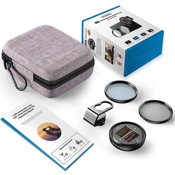 1.33x anamorphic mobile lens 4k uhd widescreen movie vlog deformation lenses for smartphones
1.33x anamorphic mobile lens 4k uhd widescreen movie vlog deformation lenses for smartphones