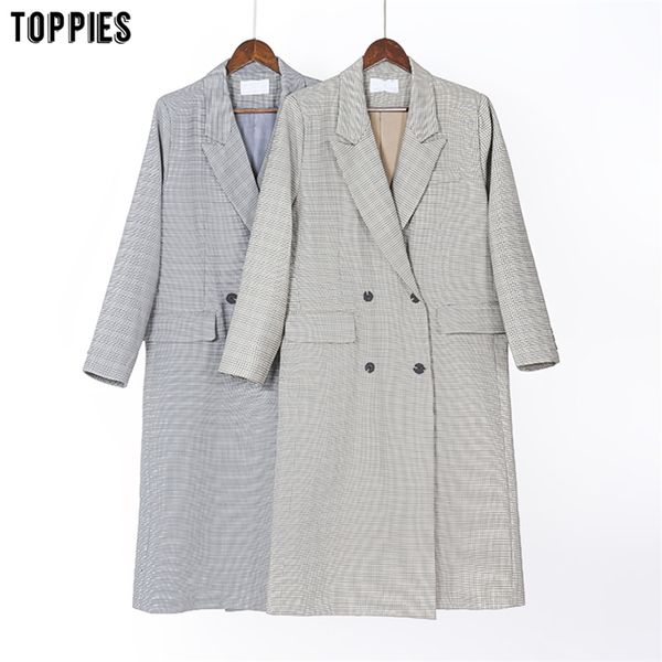 vintage houndstooth trench women coat plaid long coat double breasted blazer korean clothes 210421, Black
vintage houndstooth trench women coat plaid long coat double breasted blazer korean clothes 210421, Black
