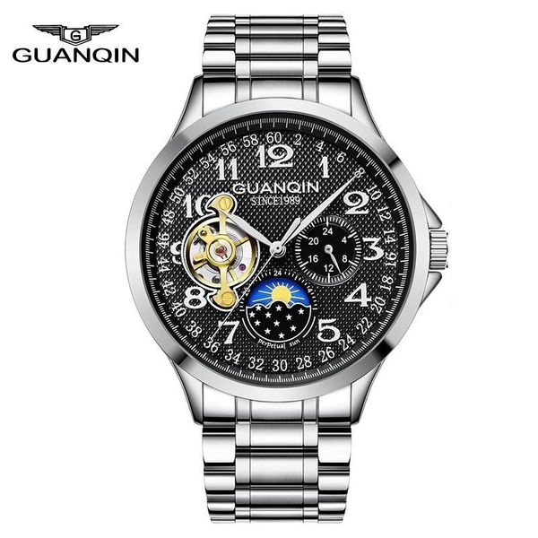 wristwatches guanqin original men's watch business automatic clock tourbillon waterproof mechanical relogio masculino, Slivery;brown
wristwatches guanqin original men's watch business automatic clock tourbillon waterproof mechanical relogio masculino, Slivery;brown