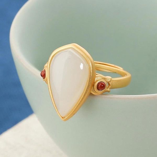 silver inlaid natural an white chalcedony water drop shaped opening adjustable ring chinese charm women's brand jewelry cluster rings, Golden;silver
silver inlaid natural an white chalcedony water drop shaped opening adjustable ring chinese charm women's brand jewelry cluster rings, Golden;silver
