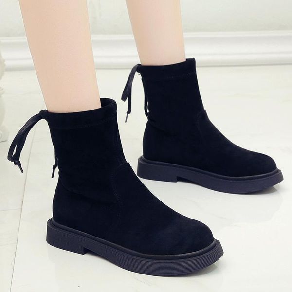 small suede short boots female qiu dong season 2021 han edition joker plus velvet tube flat thin, Black
small suede short boots female qiu dong season 2021 han edition joker plus velvet tube flat thin, Black