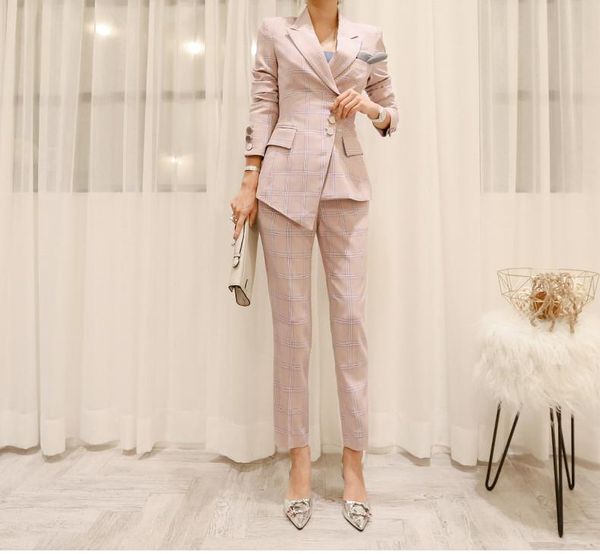 two piece dress work plaid irregular women suits single breasted slim pant blazer jacket and pencil office lady 2 pieces set pv35, White
two piece dress work plaid irregular women suits single breasted slim pant blazer jacket and pencil office lady 2 pieces set pv35, White
