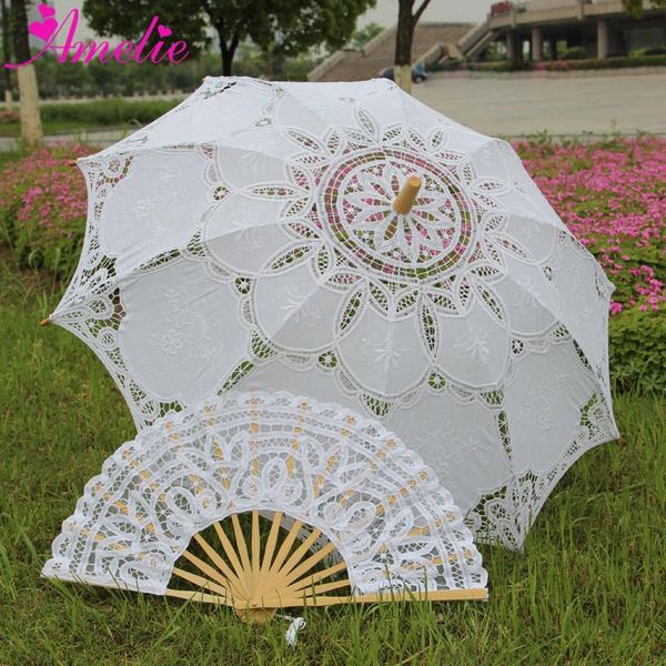 other accessories outdoor sun protection wedding embrodiery lace parasol and fan set party guest gifts, White
other accessories outdoor sun protection wedding embrodiery lace parasol and fan set party guest gifts, White