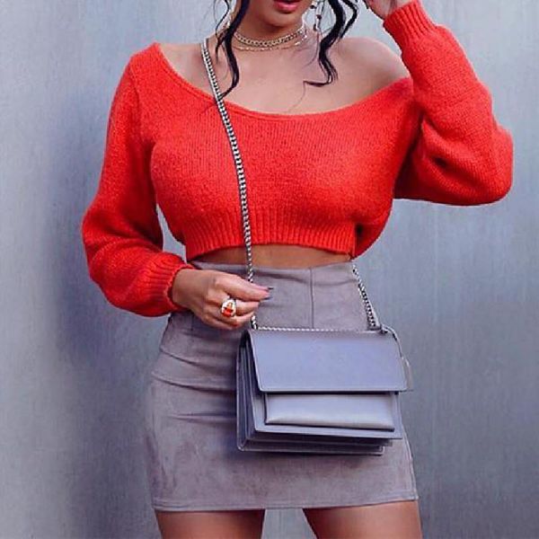 women's sweaters off shoulder stretch sweater solid color long sleeve fitting knitted cropped pullover female autumn wild clothing, White;black
women's sweaters off shoulder stretch sweater solid color long sleeve fitting knitted cropped pullover female autumn wild clothing, White;black