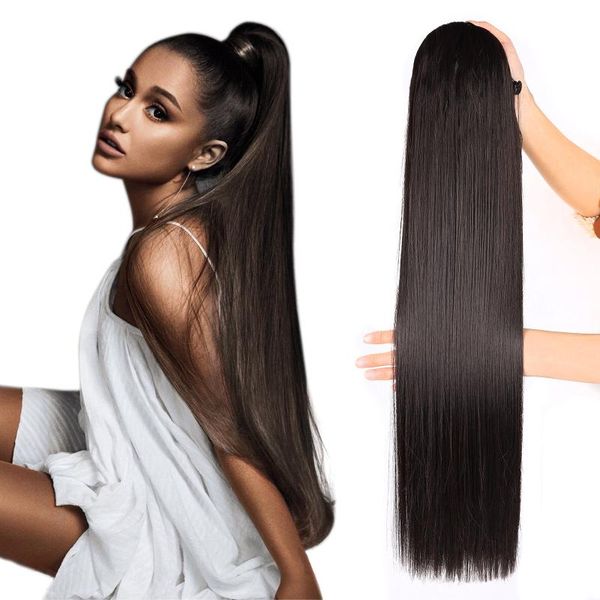 synthetic wigs ponytail clip in long straight ponytails curly pony tail 160 grams fluffy wrap around hairpiece by fashion line, Black
synthetic wigs ponytail clip in long straight ponytails curly pony tail 160 grams fluffy wrap around hairpiece by fashion line, Black
