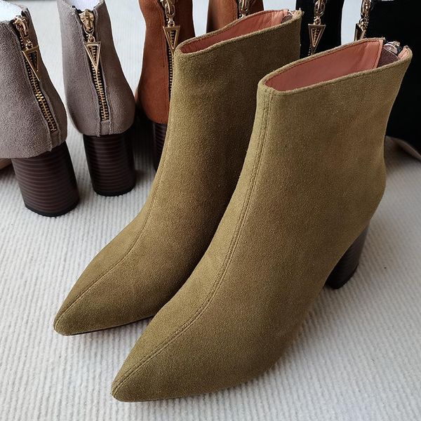 sandals women ankle boots natural leather shoes 22-26.5cm cow suede upper fashion casual short spring and autumn green, Black
sandals women ankle boots natural leather shoes 22-26.5cm cow suede upper fashion casual short spring and autumn green, Black