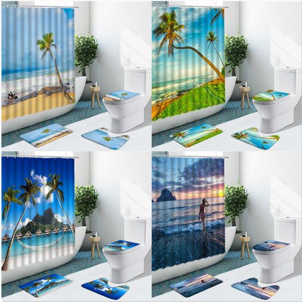 shower curtains sea view beach coconut tree bathroom curtain set woman non-slip flannel mat rugs lid toilet cover bath home indoor decor
shower curtains sea view beach coconut tree bathroom curtain set woman non-slip flannel mat rugs lid toilet cover bath home indoor decor