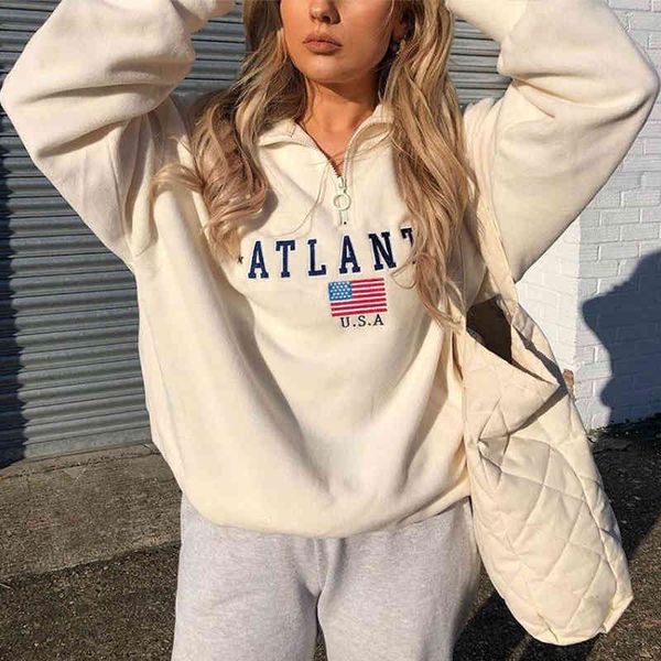 women's hoodies & sweatshirts women letter printed vintage streetwear stand collar half zipper long sleeve pullovers casual loose outw, Black
women's hoodies & sweatshirts women letter printed vintage streetwear stand collar half zipper long sleeve pullovers casual loose outw, Black