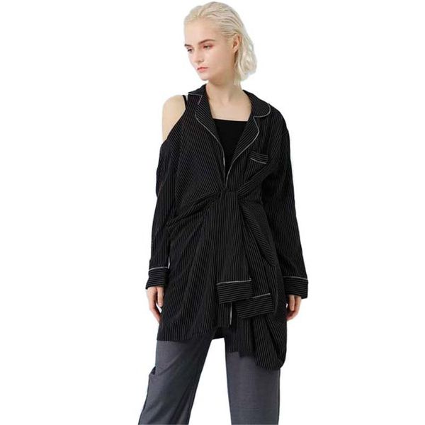 women's suits & blazers european street women pajamas wind iirregular single side long sleeve spring autumn suit stripe casual coats, White;black
women's suits & blazers european street women pajamas wind iirregular single side long sleeve spring autumn suit stripe casual coats, White;black