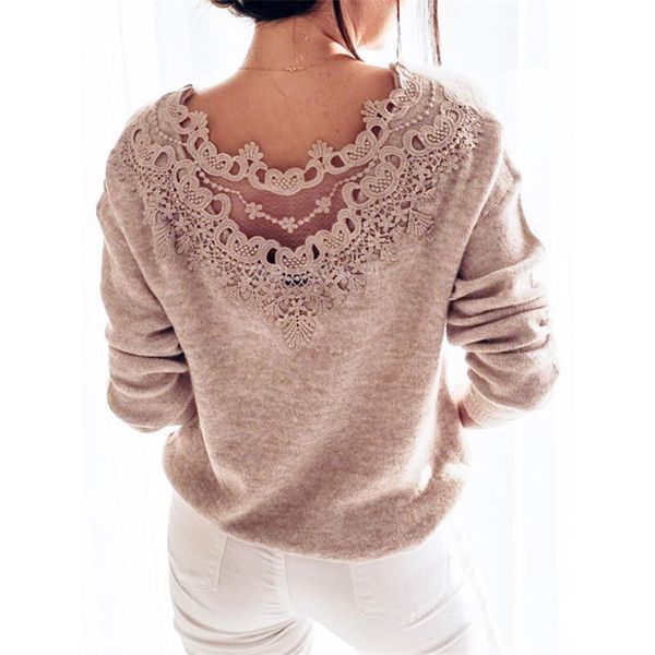 elegant backless lace knitted womens sweaters long sleeve loose autumn winter warm ladies knitwear truien dames streetwear, White;black
elegant backless lace knitted womens sweaters long sleeve loose autumn winter warm ladies knitwear truien dames streetwear, White;black