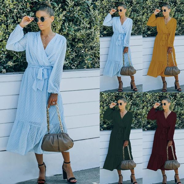 casual dresses womail ruffle mesh dress femme sweet sash v-neck polka dot patchwork waist vestidos 2021 fashion women solid color, Black;gray
casual dresses womail ruffle mesh dress femme sweet sash v-neck polka dot patchwork waist vestidos 2021 fashion women solid color, Black;gray