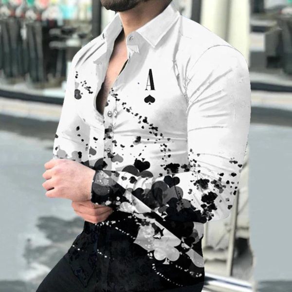 men's casual shirts fashion long sleeve floral printed worn-in comfortable standard-fit thin button-down collar shirt 2022, White;black
men's casual shirts fashion long sleeve floral printed worn-in comfortable standard-fit thin button-down collar shirt 2022, White;black