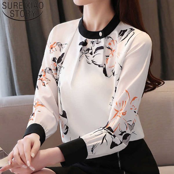 ladies women's and blouses chiffon blouse for button print o-neck ol shirts korean 8521 50 210528, White
ladies women's and blouses chiffon blouse for button print o-neck ol shirts korean 8521 50 210528, White