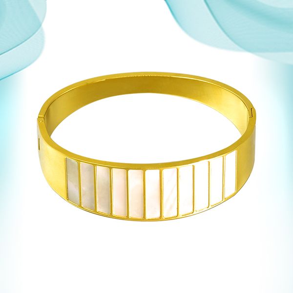 wide hand bangle european and american fashion natural shell titanium steel bracelets irregular circle personalized gold color accessory, Black
wide hand bangle european and american fashion natural shell titanium steel bracelets irregular circle personalized gold color accessory, Black