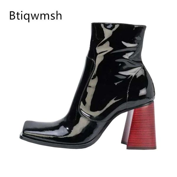 boots black leather ankle women square toe side zipper red wood grain high heels shoes woman winter party
boots black leather ankle women square toe side zipper red wood grain high heels shoes woman winter party