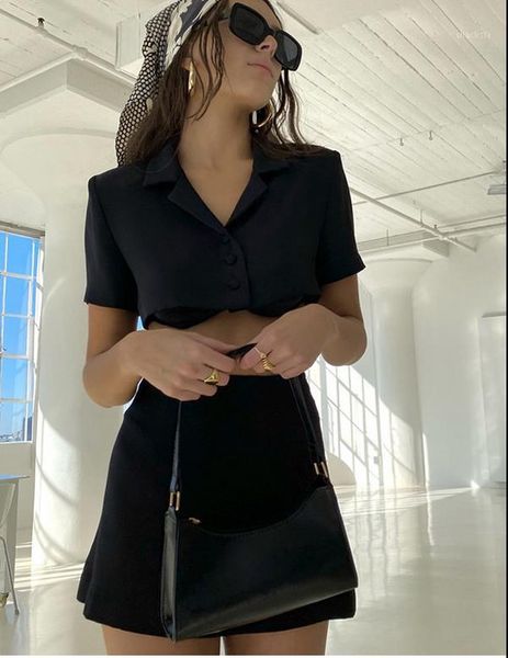 women's tracksuits american women 2 summer high street suits solid color lapel short sleeve button cardigan blouse + waist skirt for gi, Gray
women's tracksuits american women 2 summer high street suits solid color lapel short sleeve button cardigan blouse + waist skirt for gi, Gray