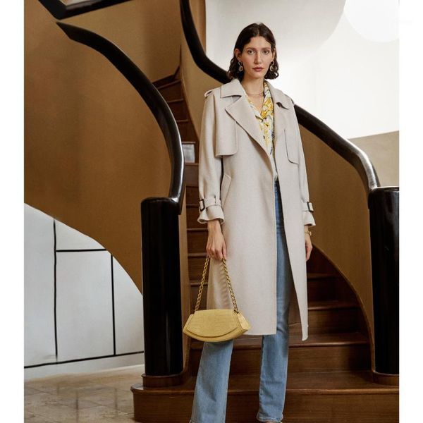 women's wool & blends water ripple white cashmere coat 2021 autumn high-end double-sided medium long slim, Black
women's wool & blends water ripple white cashmere coat 2021 autumn high-end double-sided medium long slim, Black
