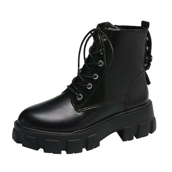 boots black pu leather ankle women autumn round toe lace up shoes woman fashion motorcycle platform botas femininas a020
boots black pu leather ankle women autumn round toe lace up shoes woman fashion motorcycle platform botas femininas a020