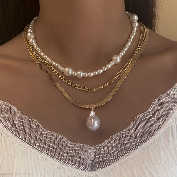 chains artificial pearl necklace woman hollow women necklaces hip hop pendant fashion flat snake bone chain alloy gold color naszyjnik, Silver
chains artificial pearl necklace woman hollow women necklaces hip hop pendant fashion flat snake bone chain alloy gold color naszyjnik, Silver
