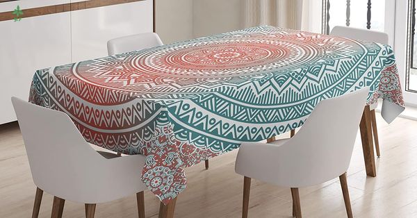 table cloth teal and coral tablecloth mandala art deco restaurant kitchen picnic party
table cloth teal and coral tablecloth mandala art deco restaurant kitchen picnic party