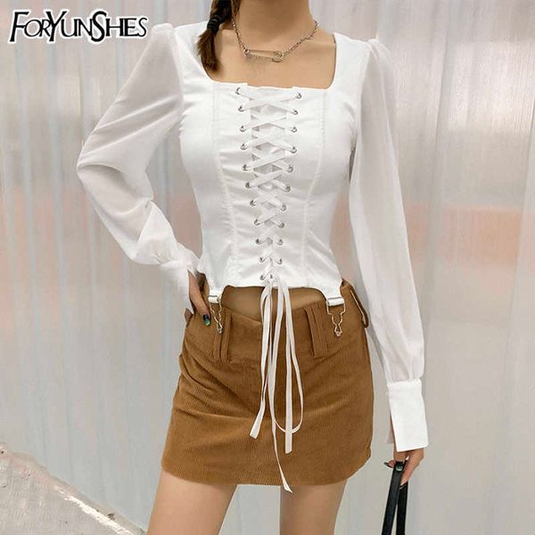 foryunshes square collar white tunic women blouse shirt female elegant puff sleeve ladies office blouses casual 210709
foryunshes square collar white tunic women blouse shirt female elegant puff sleeve ladies office blouses casual 210709