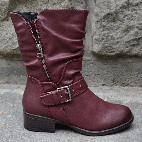 boots fashion womens mid-calf autumn winter leather quality comfortable side zipper botines mujer women's shoes large size, Black
boots fashion womens mid-calf autumn winter leather quality comfortable side zipper botines mujer women's shoes large size, Black