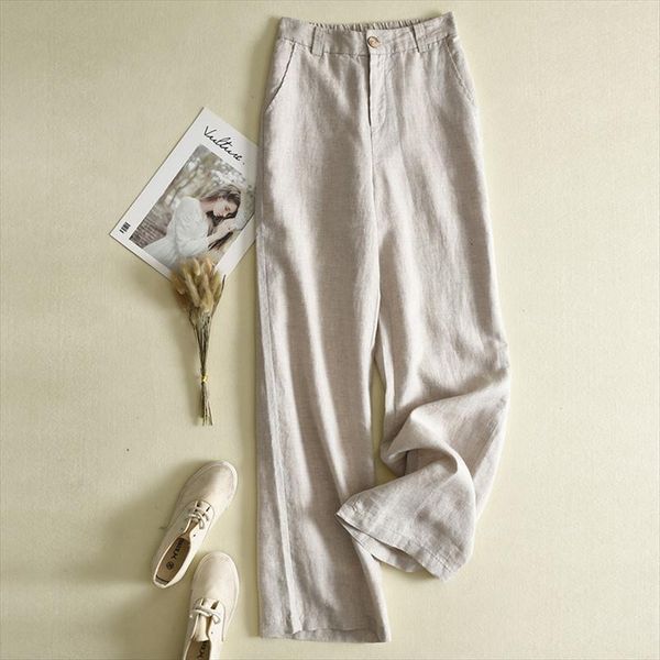 korean style traf thin women capris section color casual loose cotton linen drape high waist straight trousers, Black;white
korean style traf thin women capris section color casual loose cotton linen drape high waist straight trousers, Black;white