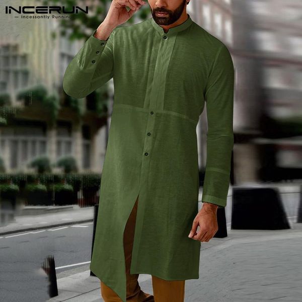muslim kaftan shirts men long sleeve stand collar camisa buttons irregular blusa vintage solid style plus size men's casual, White;black
muslim kaftan shirts men long sleeve stand collar camisa buttons irregular blusa vintage solid style plus size men's casual, White;black