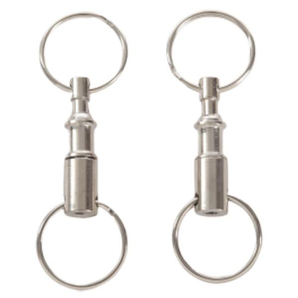 keychains 2 pieces removable double iron nickel detachable keychain rotating ring, Silver
keychains 2 pieces removable double iron nickel detachable keychain rotating ring, Silver