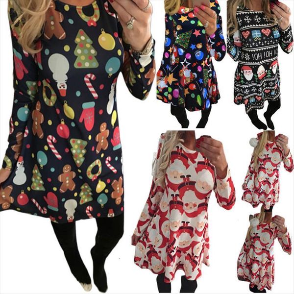 s 5xl plus size womens dresses autumn winter christmas year festival family party women snowflake print long sleeve vestidos, Black;gray
s 5xl plus size womens dresses autumn winter christmas year festival family party women snowflake print long sleeve vestidos, Black;gray