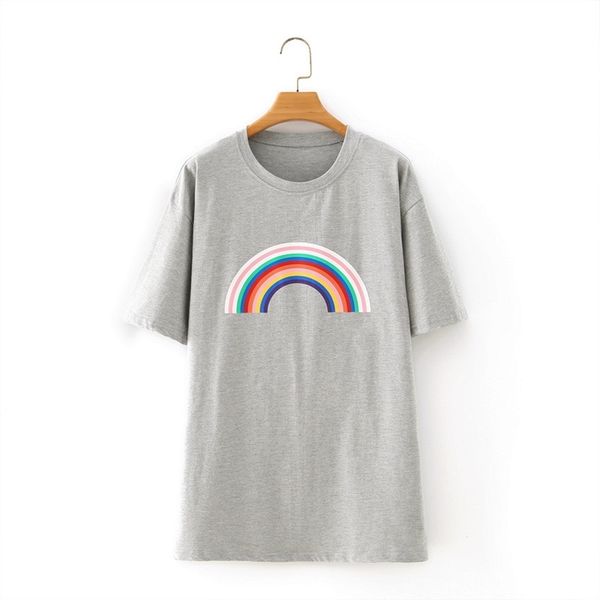 hsa summer rainbow print t-shirt casual o-neck short sleeve tees harajuku women female loose 210417, White
hsa summer rainbow print t-shirt casual o-neck short sleeve tees harajuku women female loose 210417, White