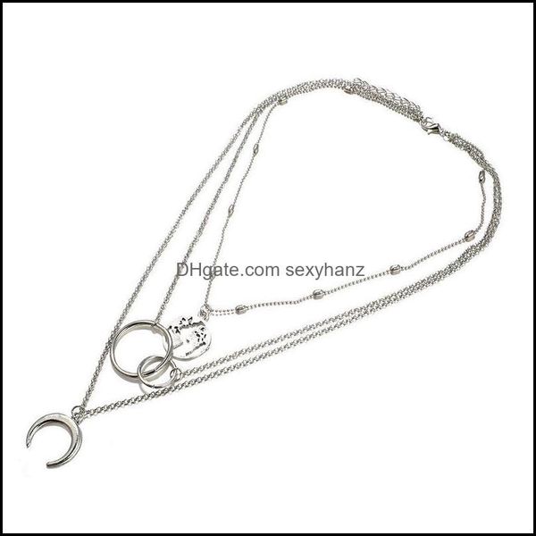 & pendants chains bohemian moon map circle pendant necklaces necklace collar for women jewelry mti layer sier color alloy chokers drop deliv, Silver
& pendants chains bohemian moon map circle pendant necklaces necklace collar for women jewelry mti layer sier color alloy chokers drop deliv, Silver