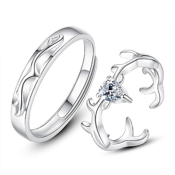 wedding rings elk antler ring for couples 2021 korean fashion romance silver crystal adjustable deer lovers valentine's day gift, Slivery;golden
wedding rings elk antler ring for couples 2021 korean fashion romance silver crystal adjustable deer lovers valentine's day gift, Slivery;golden