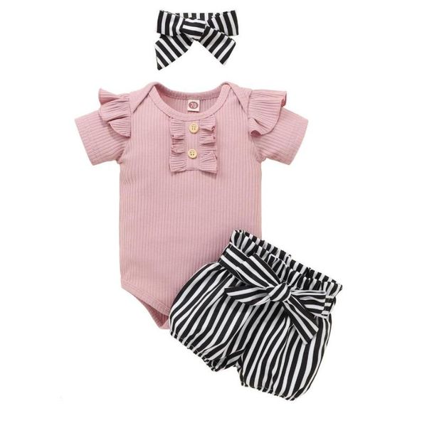 baby girls three-piece clothes set round collar short sleeve knitted romper shorts headdress baby's sets clothing, White
baby girls three-piece clothes set round collar short sleeve knitted romper shorts headdress baby's sets clothing, White