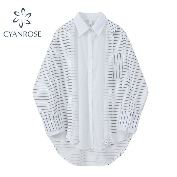 irregular spliced striped women's cardigan blouses spring summer elegant streetwear fashion shirts lady causal bf ol 210430, White
irregular spliced striped women's cardigan blouses spring summer elegant streetwear fashion shirts lady causal bf ol 210430, White