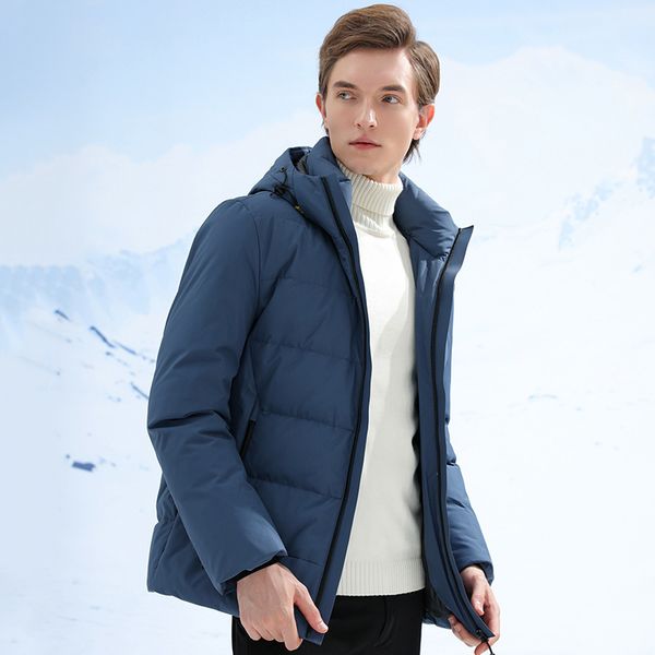 fashionable short down jacket for young and middle-aged men's casual hooded white winter fashion, Black
fashionable short down jacket for young and middle-aged men's casual hooded white winter fashion, Black