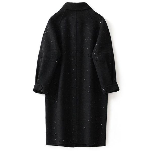 women's wool & blends 2021 women autumn winter vintage coat lady slim pocket long sleeve loose mid-long jacket female causal solid oute, Black
women's wool & blends 2021 women autumn winter vintage coat lady slim pocket long sleeve loose mid-long jacket female causal solid oute, Black