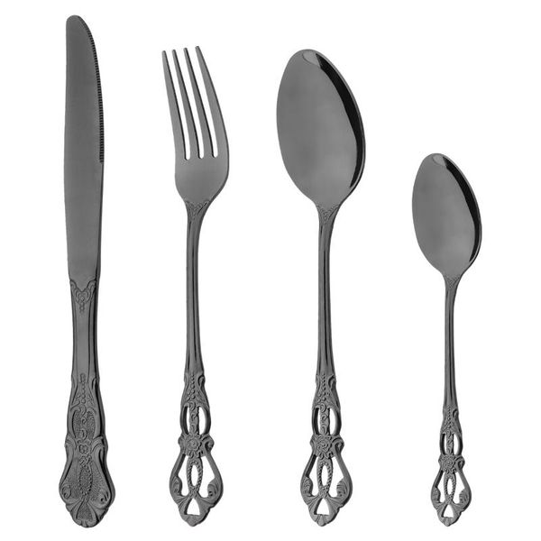 flatware sets matte stainless steel cutlery black vintage knives fork dessert spoon dinnerware set party kitchen silverware tableware
flatware sets matte stainless steel cutlery black vintage knives fork dessert spoon dinnerware set party kitchen silverware tableware