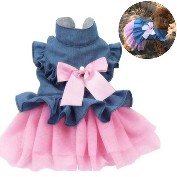 dog apparel fashion spring and summer wedding dress jean clothes cute bow princess puppy skirt pet clothing accessories
dog apparel fashion spring and summer wedding dress jean clothes cute bow princess puppy skirt pet clothing accessories