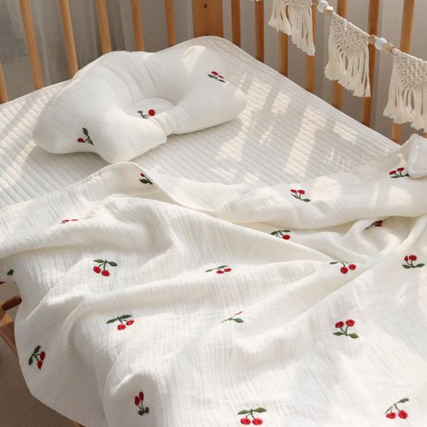 blankets korean muslin baby bedding blanket cherry embroidery cotton gauze born kids bed for cot crib + pillow
blankets korean muslin baby bedding blanket cherry embroidery cotton gauze born kids bed for cot crib + pillow