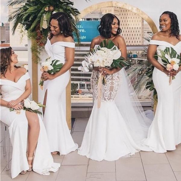 african mermaid bridesmaids dresses long bateau cap sleeveless slim african wedding guest dress side split maid of honor dress gowns, White;pink
african mermaid bridesmaids dresses long bateau cap sleeveless slim african wedding guest dress side split maid of honor dress gowns, White;pink