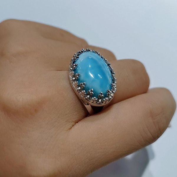 ing 925 sterling silver natural larimar womens engagement wedding ring for gift, Slivery;golden
ing 925 sterling silver natural larimar womens engagement wedding ring for gift, Slivery;golden